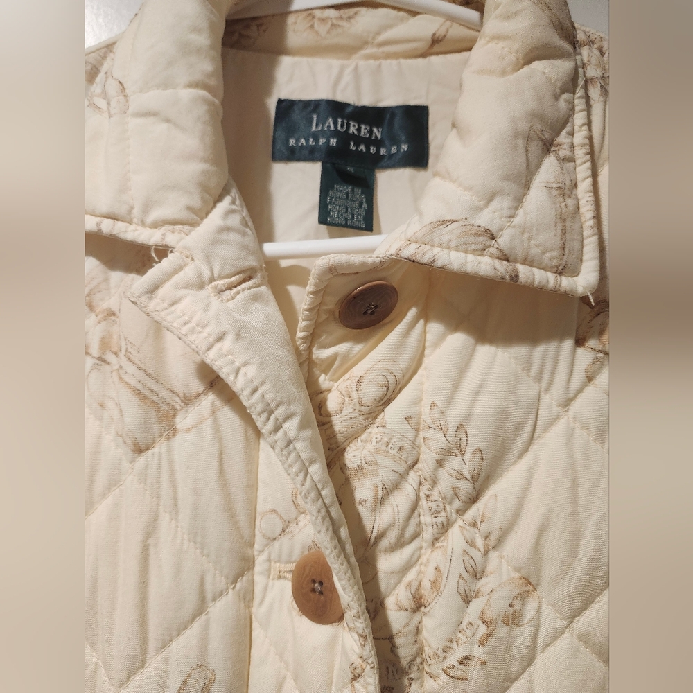 Ralph Lauren Cream Quilted Equestrian Jacket - Picture 3 of 3